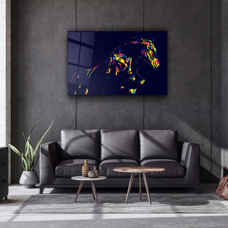 ・"Colormix Horse"・Glass Wall Art - Image 2
