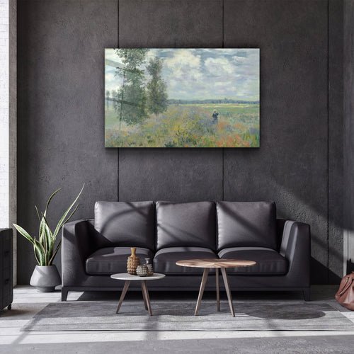 ・"Poppy Fields near Argenteuil (1875) by Claude Monet"・Glass Wall Art - Image 2