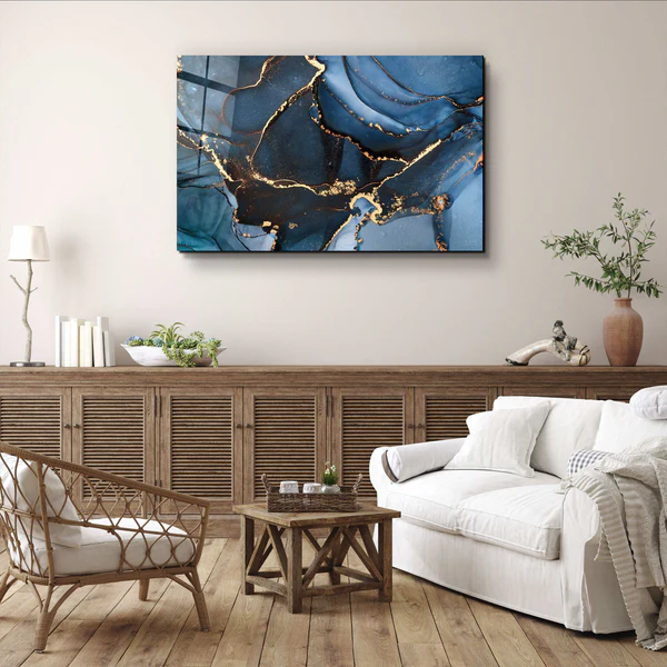 ・"Marble Collection H8"・Glass Wall Art - Image 2