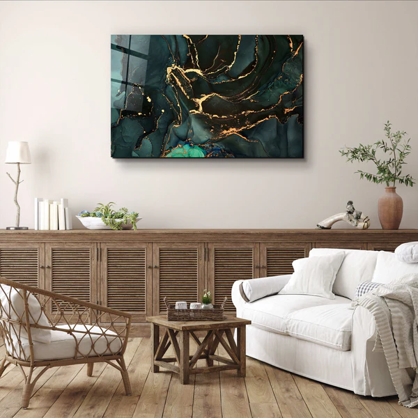 ・"Marble Collection H12"・Glass Wall Art - Image 2