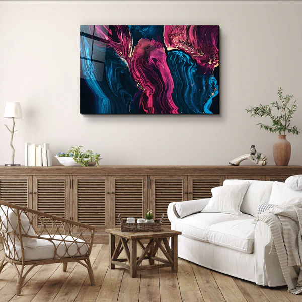 ・"Marble Collection H24 - Violetta"・Glass Wall Art - Image 2